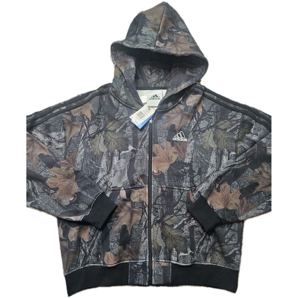 New Adidas Originals Black Camo Full Zip Hoodie Jacket NWT Men’s Medium JZ2775